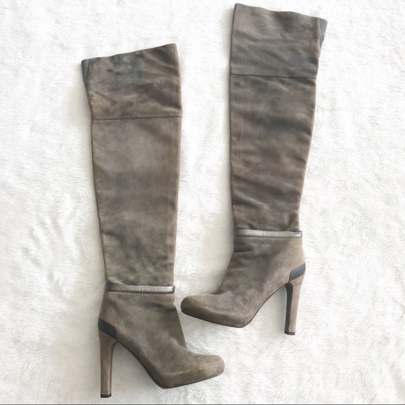 Fendi Shoes - FENDI Over the Knee Suede Boots